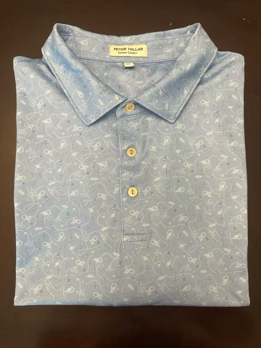 Peter Millar Summer Comfort XXL Polo Shirt Blue Nautical Sailboat Golf Mens